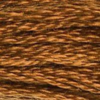 Close up of DMC stranded cotton shade 434 Cigar Brown