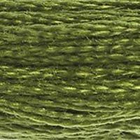 Close up of DMC stranded cotton shade 469 Dark Moss Green