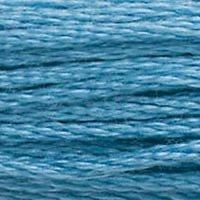 Close up of DMC stranded cotton shade 518 Light Wedgwood Blue