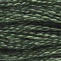 Close up of DMC stranded cotton shade 520 Dark Fern Green