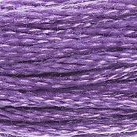 Close up of DMC stranded cotton shade 553 Amethyst Violet