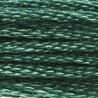 Close up of DMC stranded cotton shade 561 Cypress Tree Green