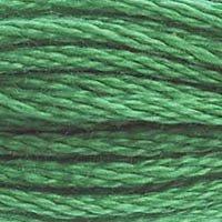 Close up of DMC stranded cotton shade 562 Malachite Green