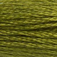 Close up of DMC stranded cotton shade 580 Cactus Green