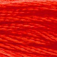 Close up of DMC stranded cotton shade 606 Red Orange