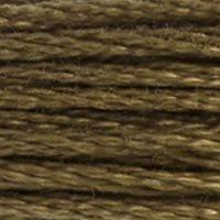 Close up of DMC stranded cotton shade 610 Dark Golden Brown