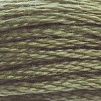 Close up of DMC stranded cotton shade 640 Green Grey