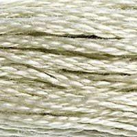 Close up of DMC stranded cotton shade 644 Light Green Grey
