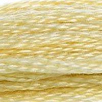 Close up of DMC stranded cotton shade 677 Sand Gold