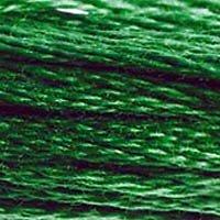 Close up of DMC stranded cotton shade 699 Deep Grass Green