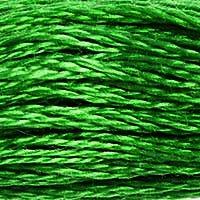Close up of DMC stranded cotton shade 702 Fresh Green