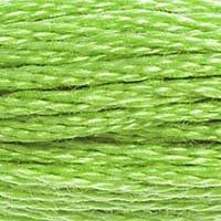 Close up of DMC stranded cotton shade 704 Lime Green