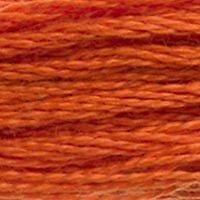 Close up of DMC stranded cotton shade 720 Rust