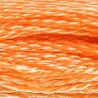 Close up of DMC stranded cotton shade 722 Orange Spice
