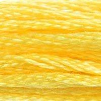 Close up of DMC stranded cotton shade 726 Mimosa Yellow