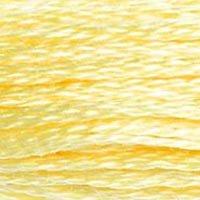 Close up of DMC stranded cotton shade 727 Primrose Yellow