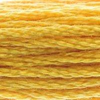 Close up of DMC stranded cotton shade 728 Hops Yellow