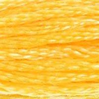 Close up of DMC stranded cotton shade 743 Medium Yellow