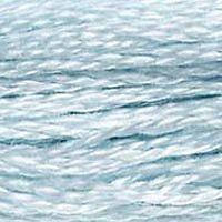 Close up of DMC stranded cotton shade 775 Summer Rain Blue