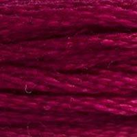 Close up of DMC stranded cotton shade 777 Wine Red