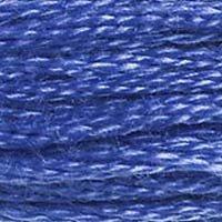 Close up of DMC stranded cotton shade 798 Cobalt Blue
