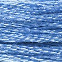 Close up of DMC stranded cotton shade 799 Horizon Blue
