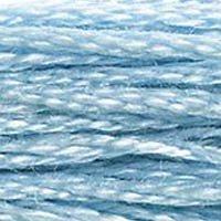 Close up of DMC stranded cotton shade 800 Sky Blue