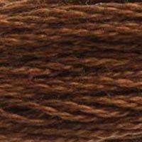 Close up of DMC stranded cotton shade 801 Mink Brown