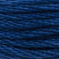 Close up of DMC stranded cotton shade 803 Ink Blue