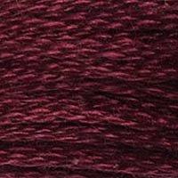 Close up of DMC stranded cotton shade 814 Deep Wine Red