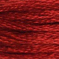 Close up of DMC stranded cotton shade 817 Japanese Red