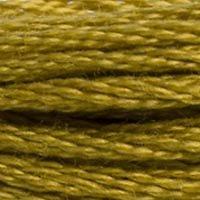 Close up of DMC stranded cotton shade 832 Light Green Bronze