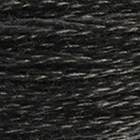 Close up of DMC stranded cotton shade 844 Pepper Black