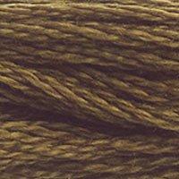 Close up of DMC stranded cotton shade 869 Coffee Brown