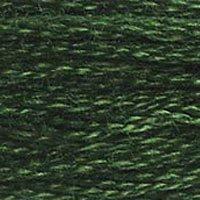 Close up of DMC stranded cotton shade 890 Deep Forest Green