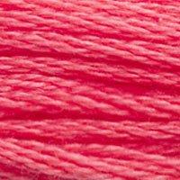 Close up of DMC stranded cotton shade 892 Petunia Pink