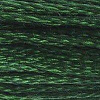 Close up of DMC stranded cotton shade 895 Bottle Green