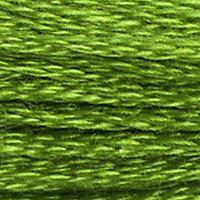 Close up of DMC stranded cotton shade 906 Apple Green