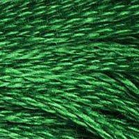 Close up of DMC stranded cotton shade 909 Dark Emerald Green