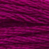 Close up of DMC stranded cotton shade 915 Dark Plum