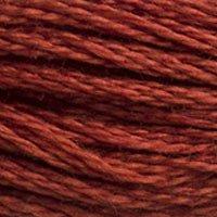 Close up of DMC stranded cotton shade 918 Dark Red Copper