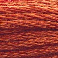 Close up of DMC stranded cotton shade 919 Red Copper