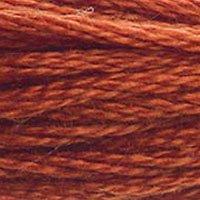 Close up of DMC stranded cotton shade 920 Ochre Copper
