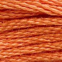 Close up of DMC stranded cotton shade 922 Terracotta