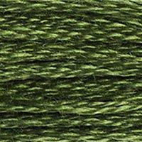 Close up of DMC stranded cotton shade 937 Moss Green