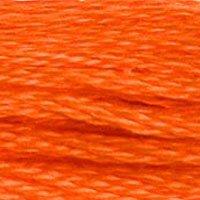 Close up of DMC stranded cotton shade 947 Sunset Orange