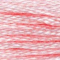 Close up of DMC stranded cotton shade 963 Pale Dusty Rose