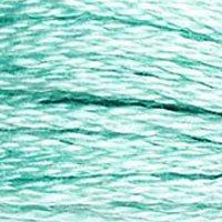Close up of DMC stranded cotton shade 964 Light Sea Green