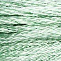 Close up of DMC stranded cotton shade 966 Baby Green