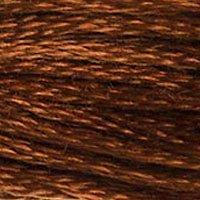 Close up of DMC stranded cotton shade 975 Chestnut Brown